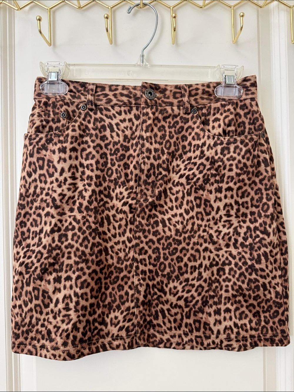 BB Dakota Leopard Print Mini Skirt - Brown/Tan